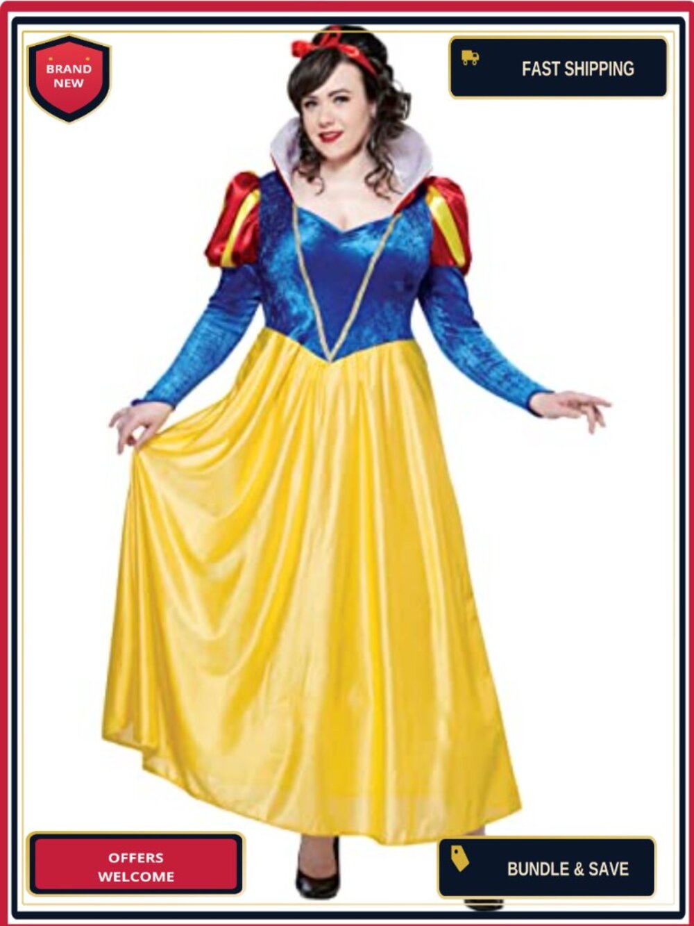 Plus Size Snow White Costume Dress Choker Glovelettes Wings